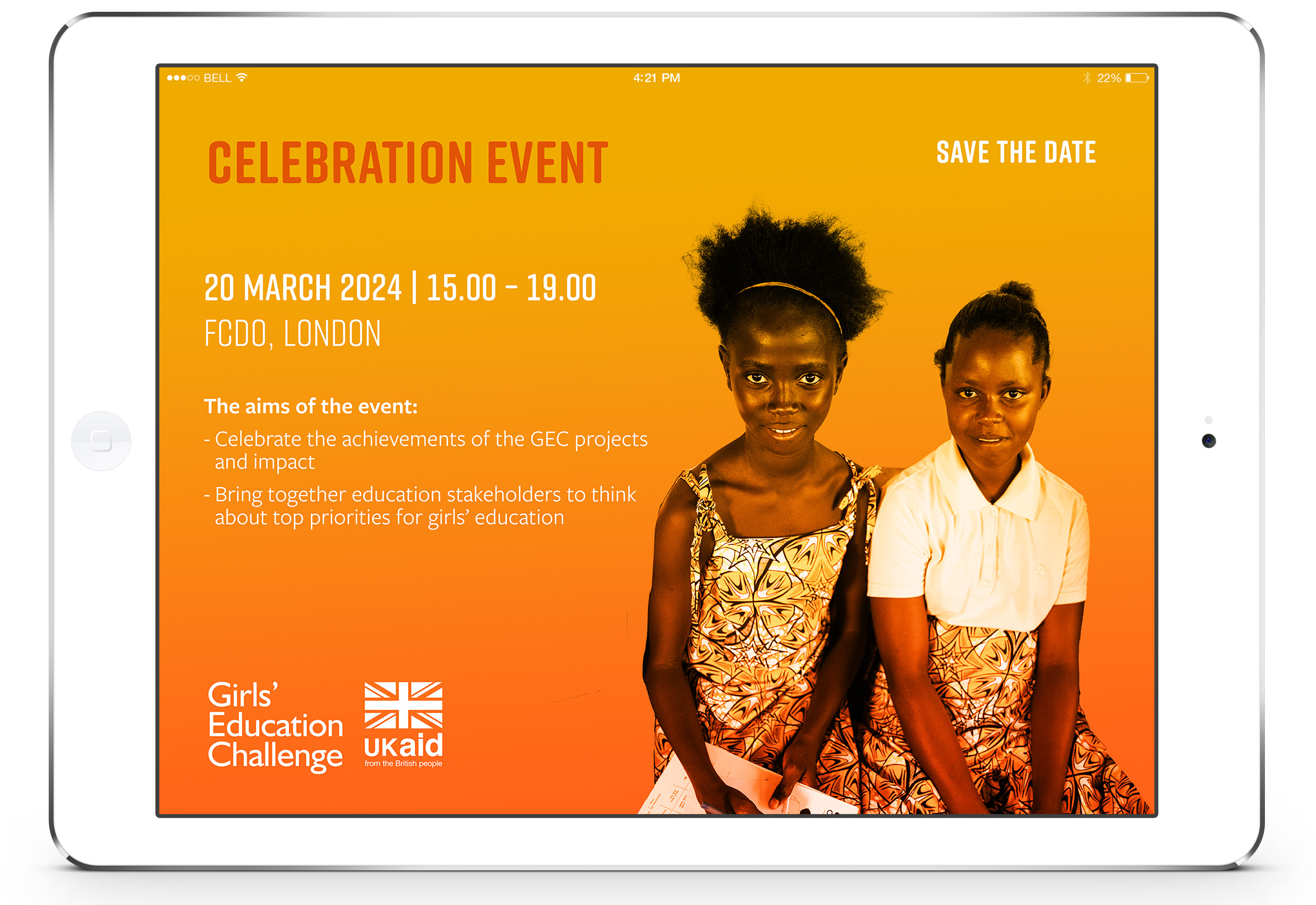 Girls' Education Challenge final event save the date